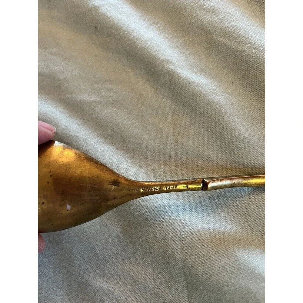 Vintage Leonard Silverware Serving Spoon Bird Detail Made in Italy